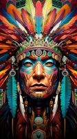 Bunte Indianerkopf