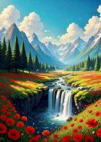 Wasserfall in den Bergen