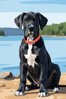 Hundeporträt - Schwarzer Hundewelpen