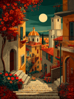 Eine Nacht in der kleinen italienischen Stadt