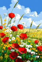 Mohnblumen auf der Frühlingswiese