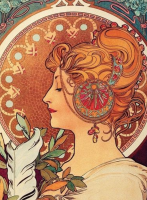 Bild im Stil von Alphonse Mucha