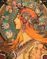 Bild im Stil von Alphonse Mucha