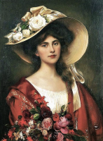 Dame mit Rosen