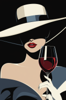 Elegante Frau mit Weinglas