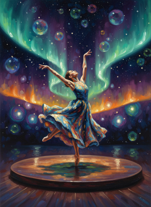 Balletttänzer in der Nacht.