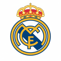 Real Madrid Emblem auf weißem Hintergrund