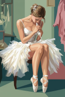 Balletttänzerin in einer Ruhepause