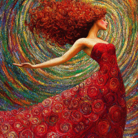 Klimt Stil: Der rote Dämon