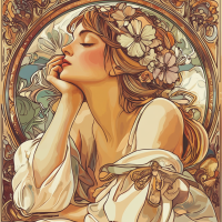 Mucha-Stil: Allein